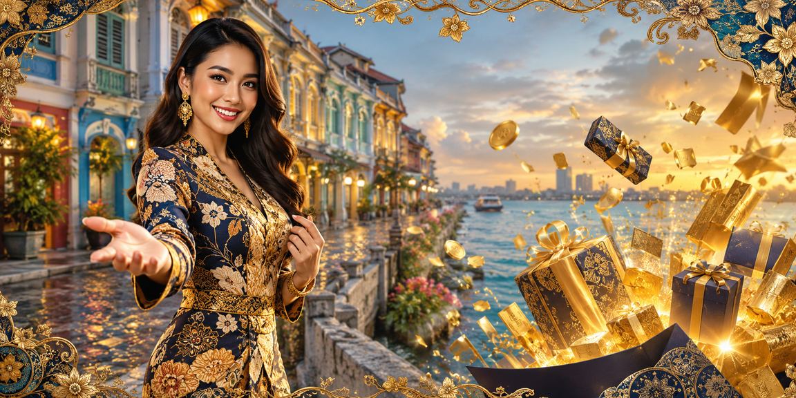 Pengguna wanita berbaju batik membaca strategi pertaruhan di Pulau Pinang